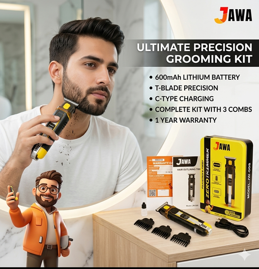 Jawa JW-008 Zero Trim Lithium Battery Trimmer | Pakistan's First 0.00mm Precision Trimmer