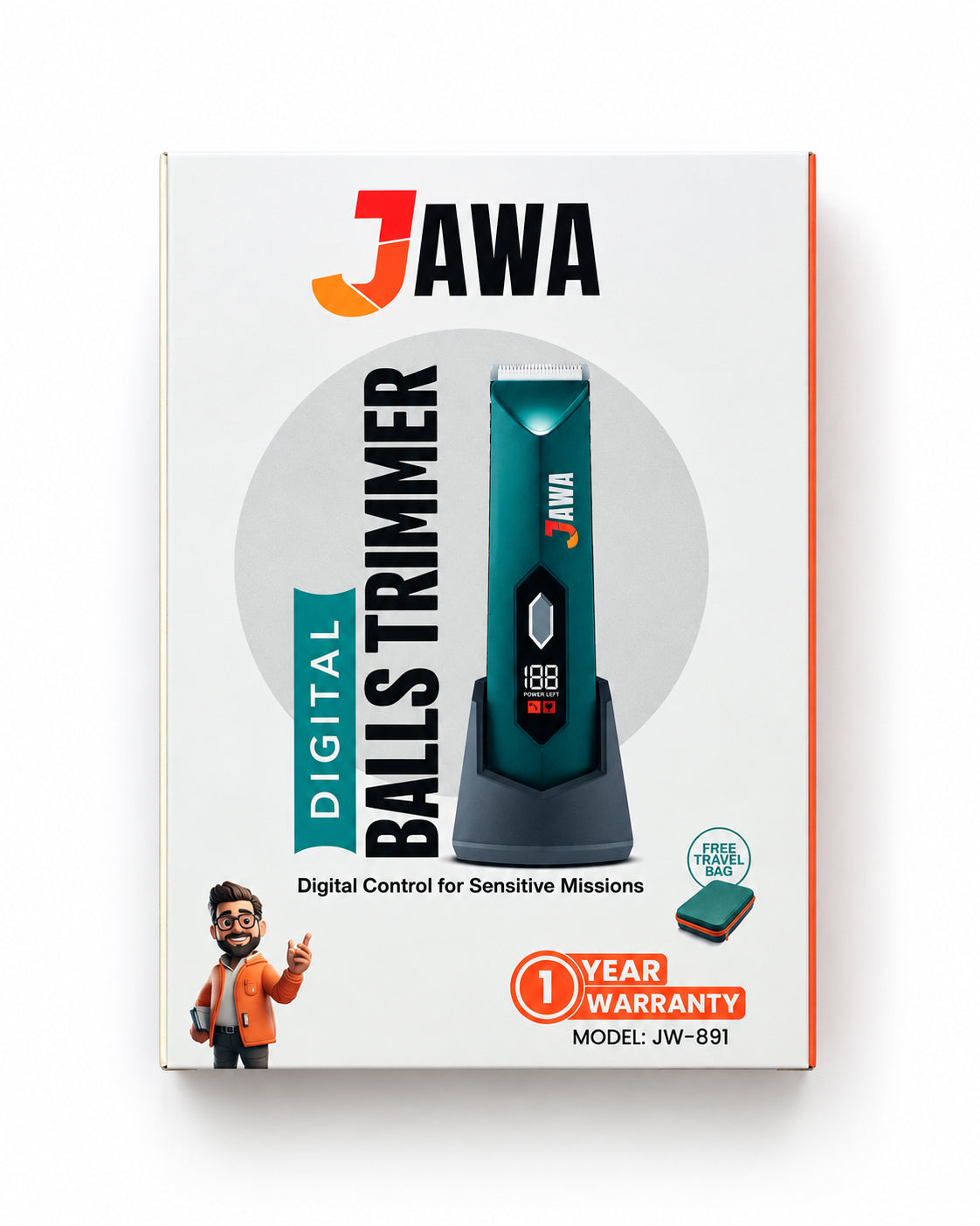 Jawa JW-891 Premium Balls & Body Hair Trimmer | Balls Trimmer | Under Leg & Arm Private Area Trimmer | Face Trimmer