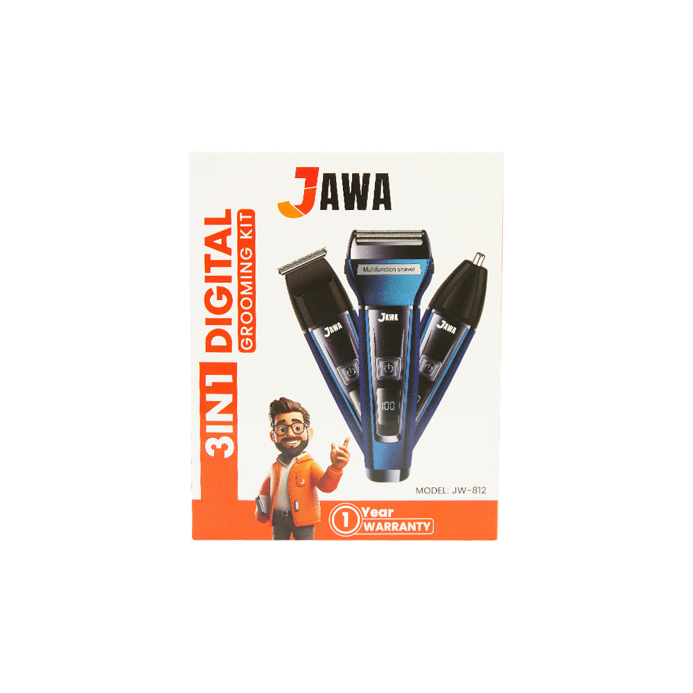 Jawa JW-812 3-in-1 Digital Grooming Kit | Multi-Function Trimmer | Precision Shaver & Detailer