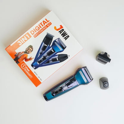 Jawa JW-812 3-in-1 Digital Grooming Kit | Multi-Function Trimmer | Precision Shaver & Detailer