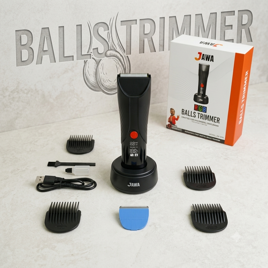 JAWA RGB Balls Trimmer JW-899 – 2-in-1 Beard & Body Trimmer with Digital Display | Balls Trimmer | Under Leg & Arm Private Part Trimmer | Face Trimmer | Washable