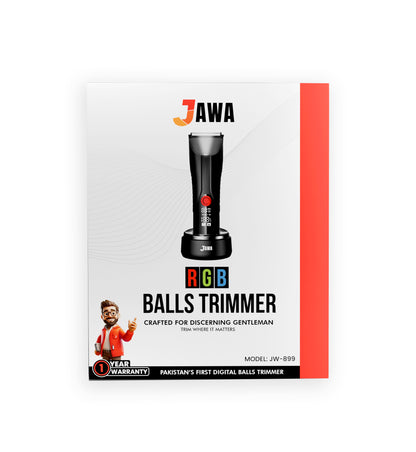 JAWA RGB Balls Trimmer JW-899 – 2-in-1 Beard & Body Trimmer with Digital Display | Balls Trimmer | Under Leg & Arm Private Part Trimmer | Face Trimmer | Washable